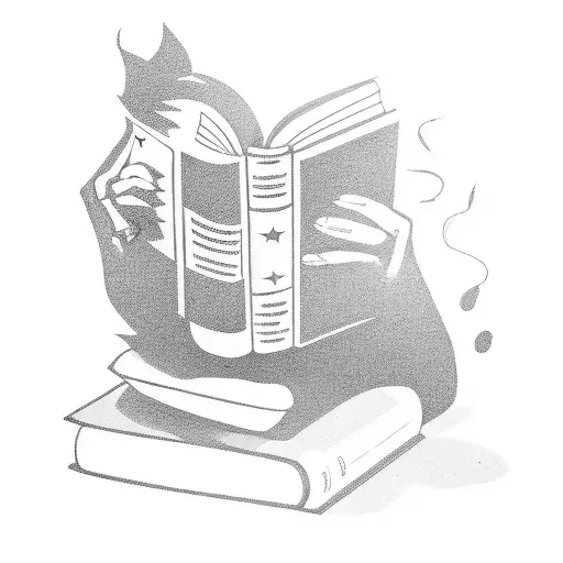 A Silhouette Of A Rockstar Reading A Book