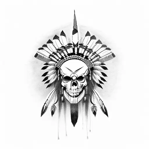 Chief Rocka Big Headdress Skull Face
