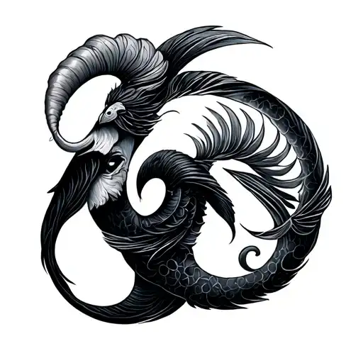 Pisces Aries Zodiac Symbol Combined
