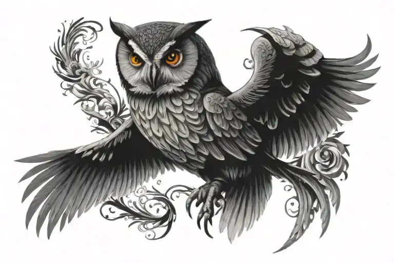 Spiritual Back Tatoo Design Owl