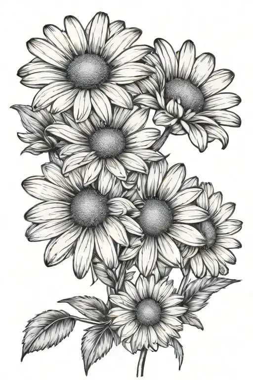 Black And White Daisy Flowers