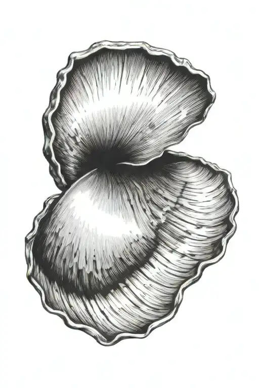 Half Open Clam Shell With A Pearl Inside