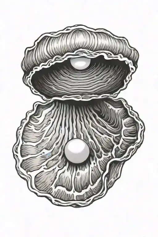 Half Open Clam Shell With A Pearl Inside