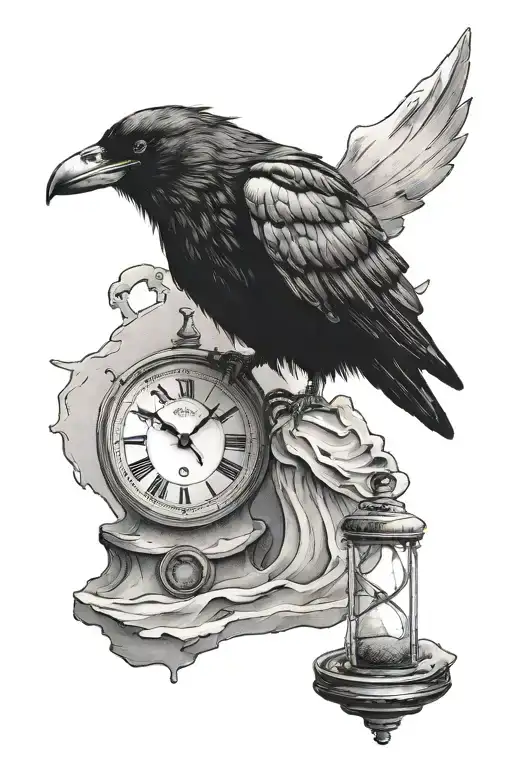 Crow On A Sand Clock