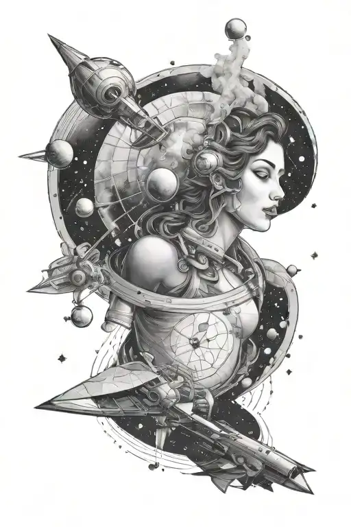 An Astronomer Half Body In The Sea And Upper Half Body In The Cosmos Space