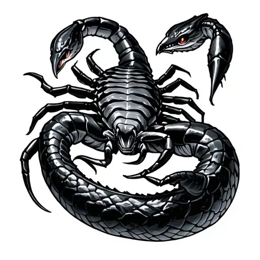 Scorpion Fighting Snake