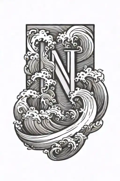 Waves Making The Letter N
