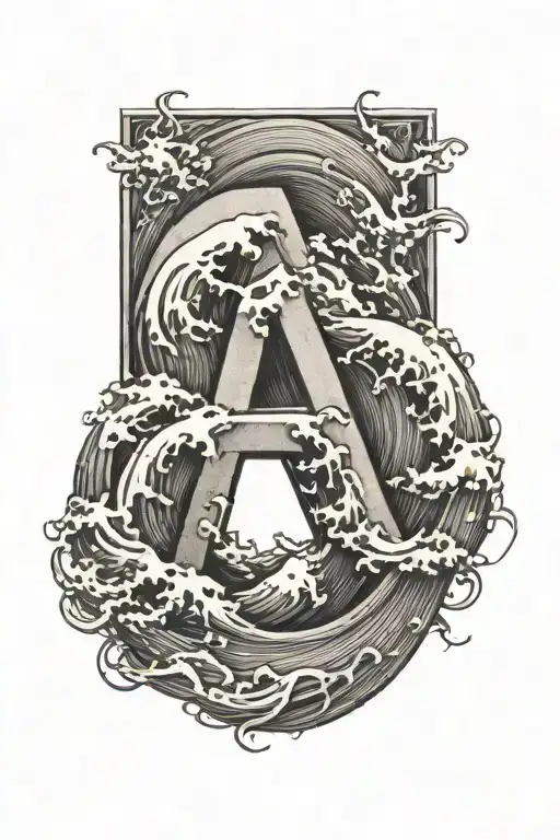 Waves Making The Letter N Hidden