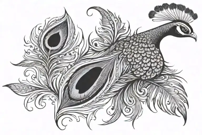 A Peacock Feather Which Would Be Placed Under A Name