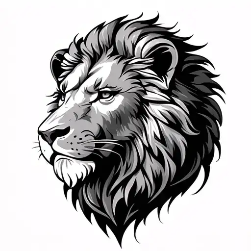 Slavic Patterns And Realistic Lion Head