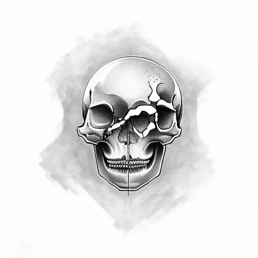 Female Face And Skull