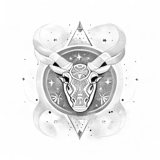 Taurus Symbol With Stars