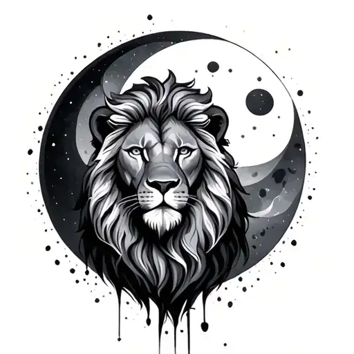 Lion And Moon