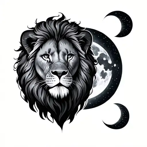 Lion And Moon Phases