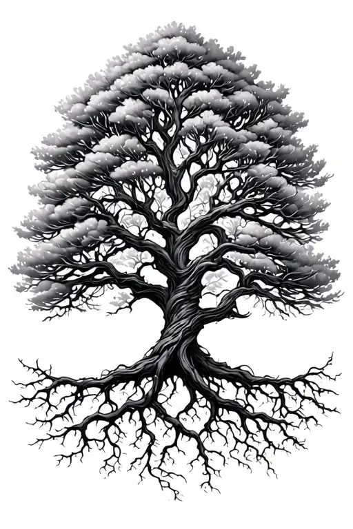 Tree With Roots Shaped Like Infinity Symbol