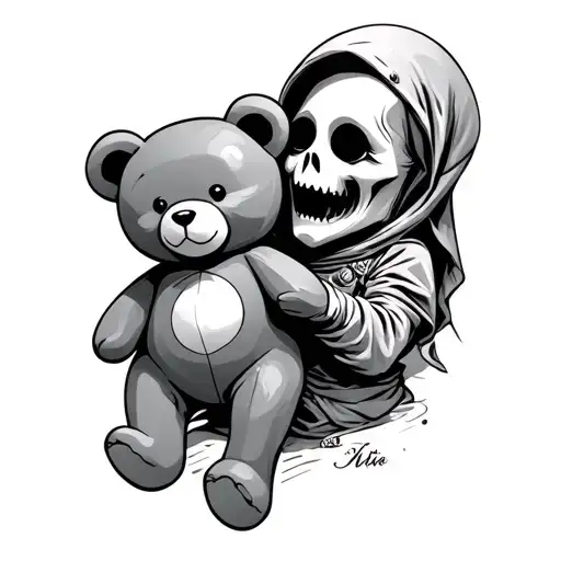 Ghost Holding A Teddy Bear