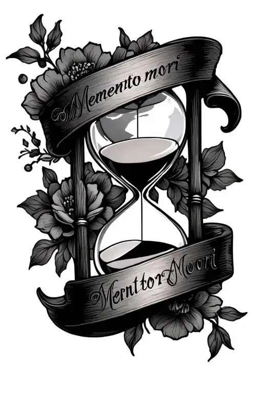 Memento Mori Text Forearm Hourglass