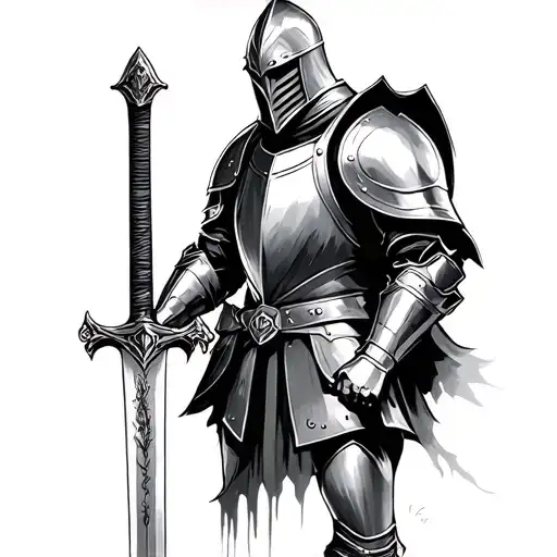 Knight With Armor And Sword