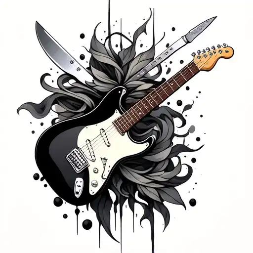 Guitar Chefs Knife Intertwined