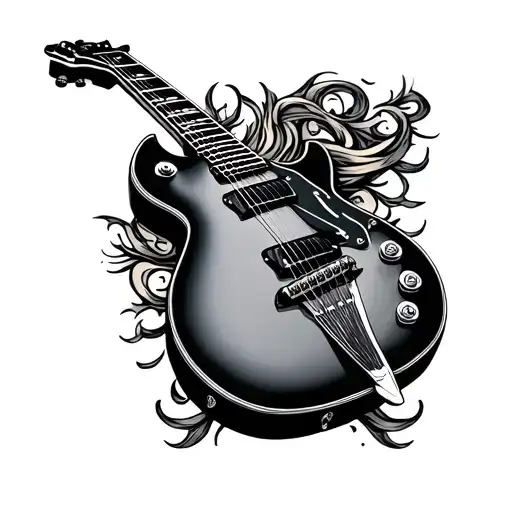 Guitar Chefs Knife Intertwined Symbolizing