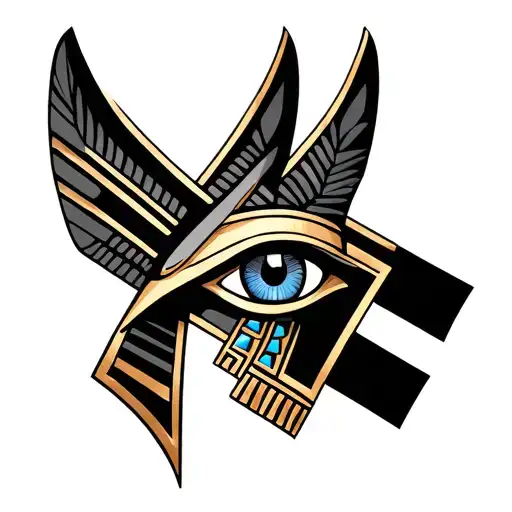 Create An Egyptian Tattoo With Anubis Cross Horus Eye On Forearm For Men