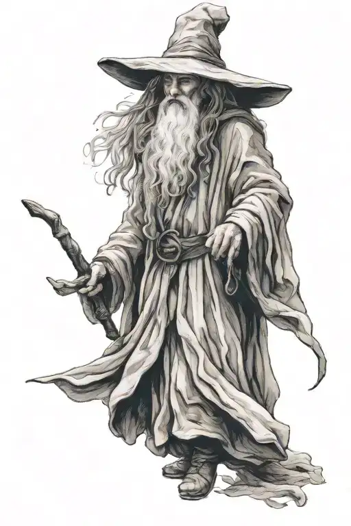 Gandalf Microrealistc Black And White Little