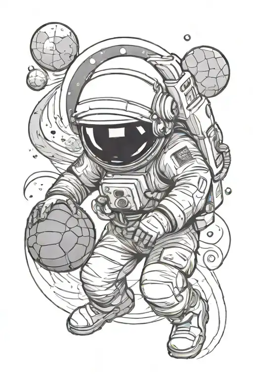 Astronaut Playing Basketball