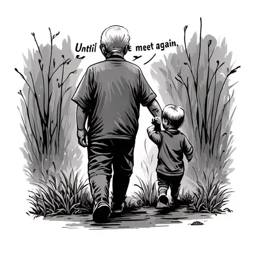 Me Little Kid Walking Holding My Grandpas Hand And It Saying Until We Meet Again