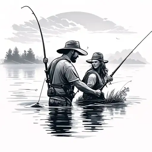 2 People Fishing