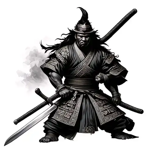 African American Samurai With A Sword