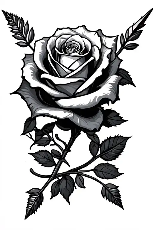 Arrow And Rose Wrapped