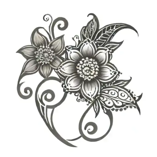 Henna Tattoo With Flowers Intertwined