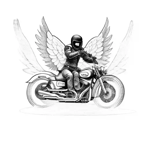 A Guardian Angel Riding A Motorcycle