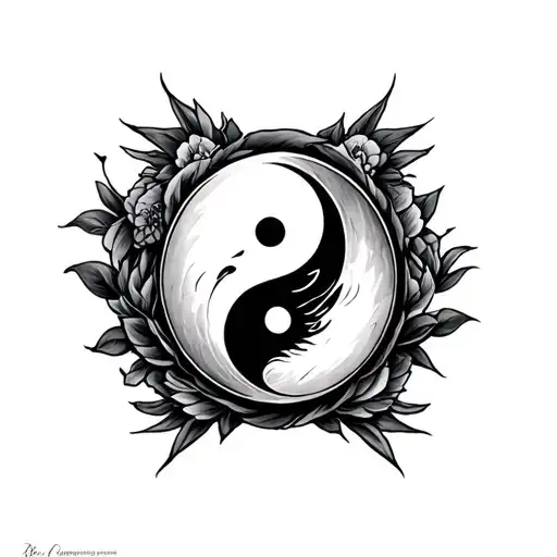 Yin And Yang Tattoo Symbolizing Death As Well As Loyalty
