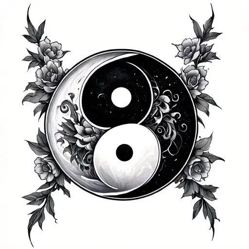 Yin And Yang Tattoo Symbolizing Death As Well As Loyalty