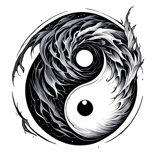 Yin And Yang Tattoo Symbolizing Death As Well As Loyalty