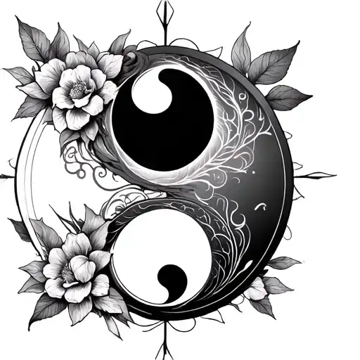 Yin And Yang Tattoo Symbolizing Death As Well As Loyalty