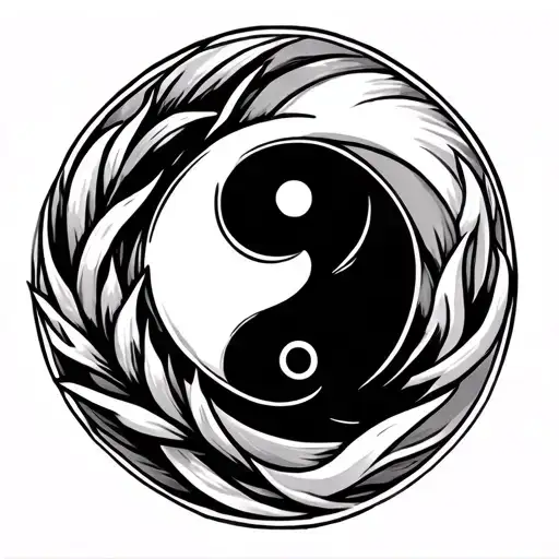 Yin And Yang Tattoo Symbolizing Death As Well As Loyalty