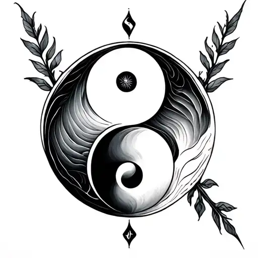 Yin And Yang Tattoo Symbolizing Death As Well As Loyalty