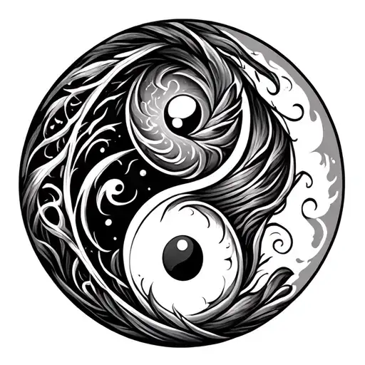 Yin And Yang Tattoo Symbolizing Death As Well As Loyalty