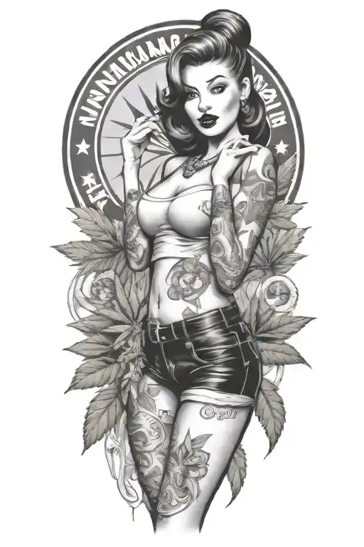 Pin Up Girl Marijuana Money