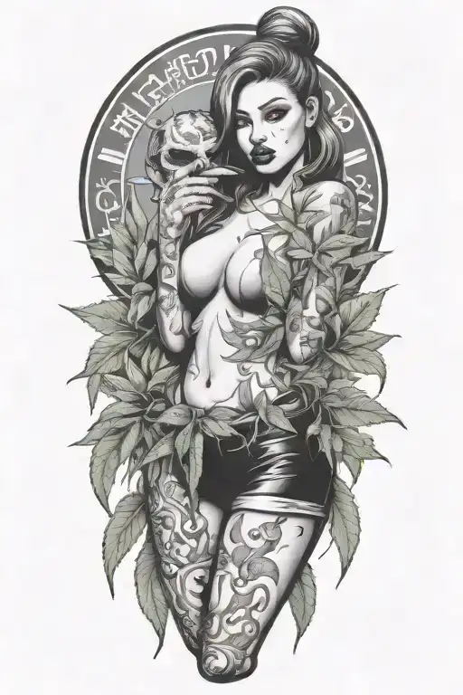 Hot Girl Kissing Monye Monster Weed Leaf Morphing