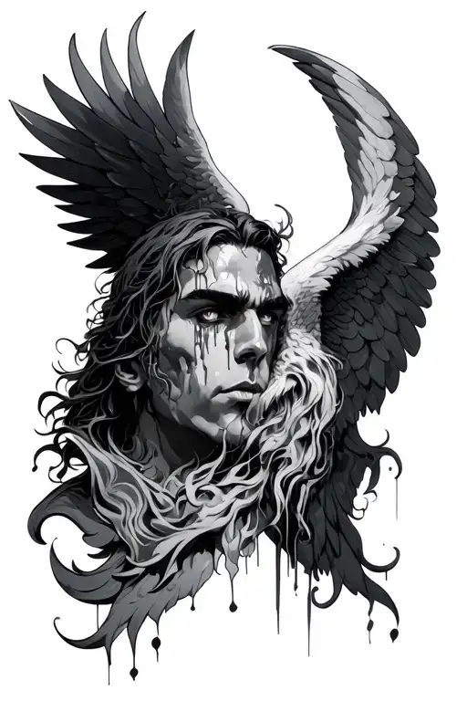 Male Arch Angel With Bleeding Eyes