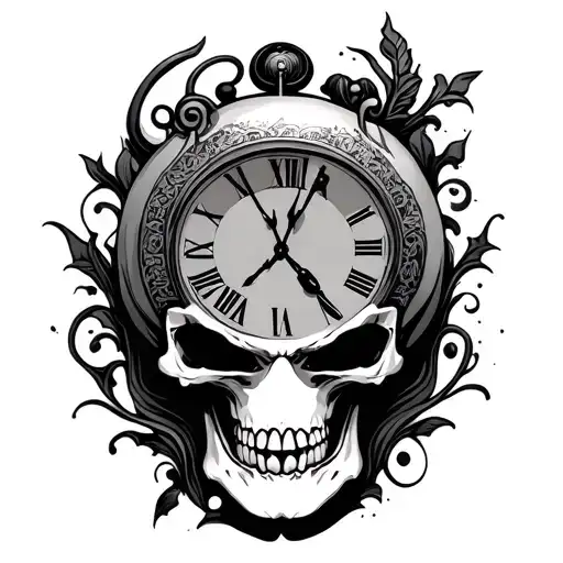 Skull And Clock