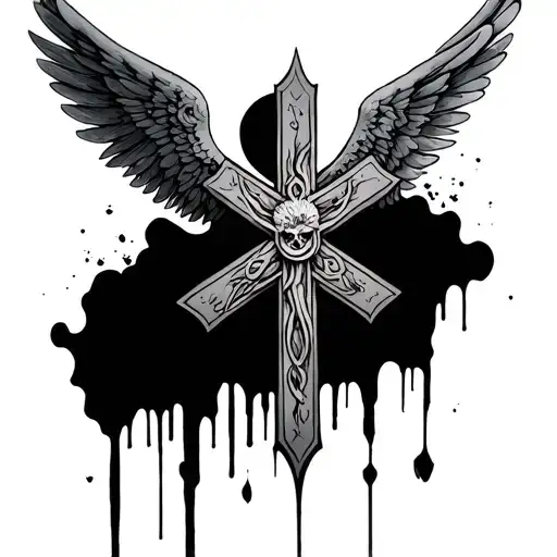 Cross With A Fallen Angel