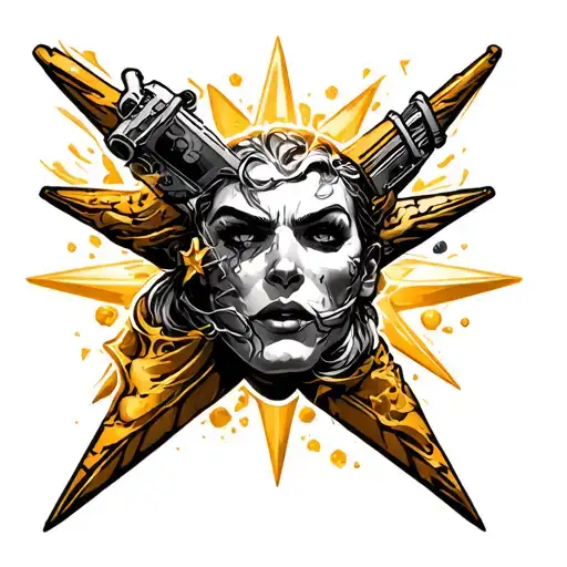 Star Fugaz Callendo With A Golden Mine