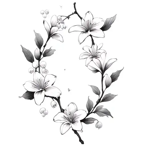 Cherry Blossom And Lily Of The Valley