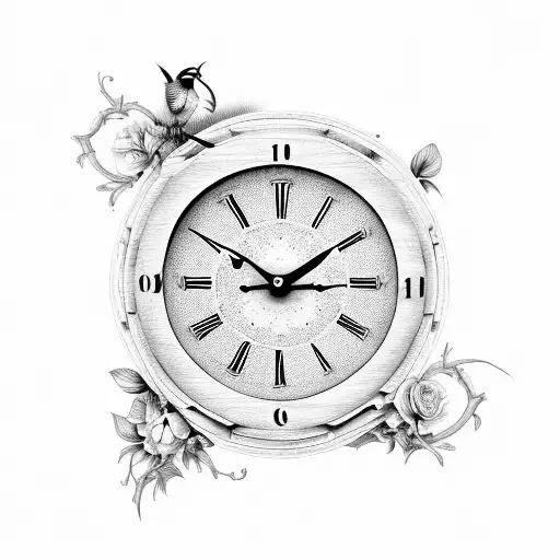 Grandfather Clock With Gardenia And Mockingbird