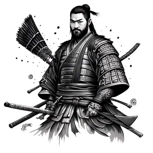 Irezumi Forearm Tattoo With Samurai