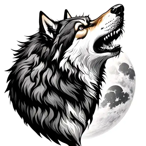 Wolf Howling At Moon